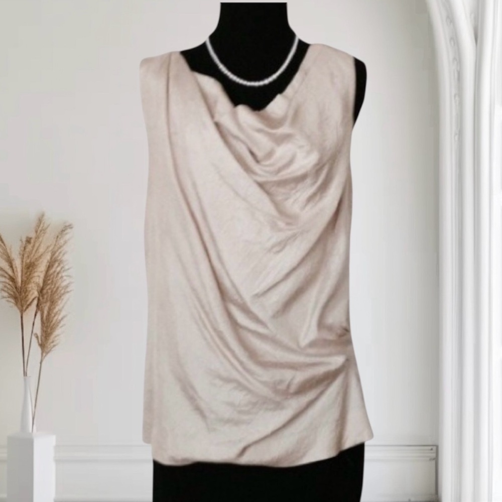 J. Crew Champagne Silk Crinkle Blouse